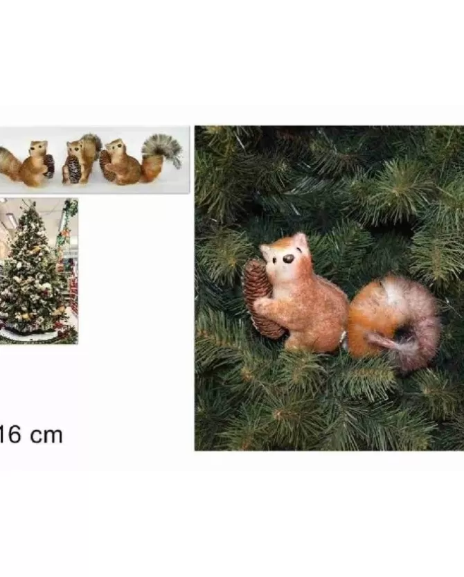 Addobbo Appendino Scoiattolo Con Pigna 16 Cm Per Albero Di Natale>* Discount