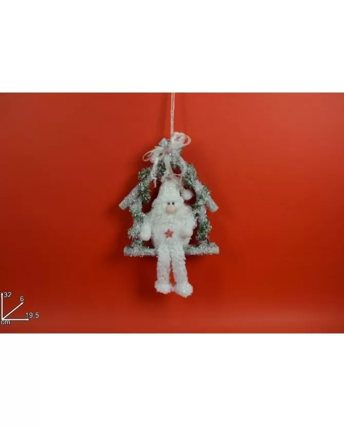 Addobbo Dietroporta Fuoriporta Babbo Natale Bianco Per Natale 32X6X19,5 Cm>* Sale