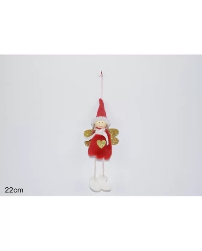 Addobbo Per Albero Di Natale Angelo Con Pelliccia E Sciarpa Cuore Oro>DUE ESSE CHRISTMAS Outlet