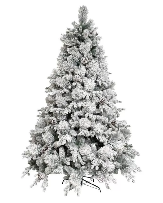 Albero Di Natale Bianco Innevato Big Sky Con Pigne 210 Cm | Chianese>XONE Discount