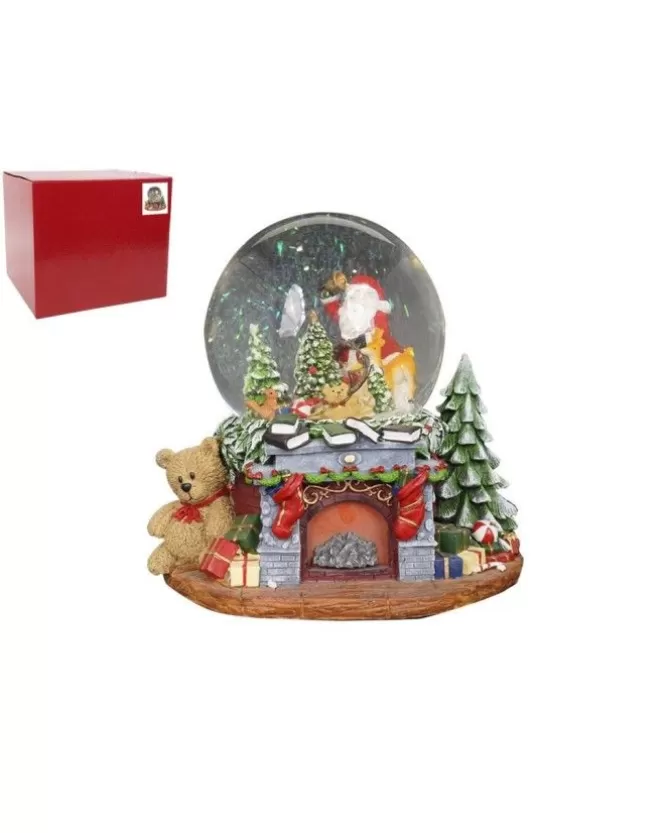 Ampolla Natalizia Elettronica Con Babbo Natale E Renna In Movimento>MAZZEO Shop