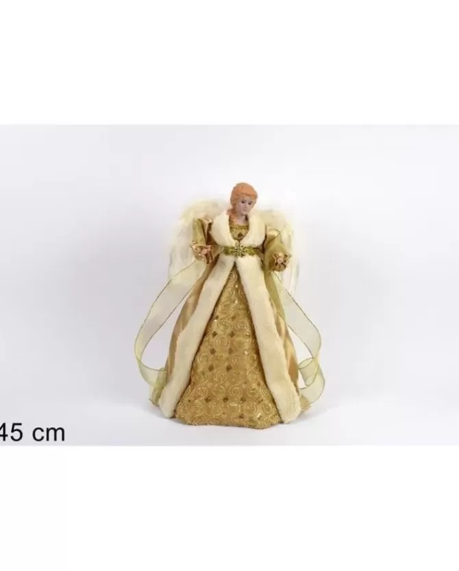 Angelo Con Abito Oro Puntale Per Albero Di Natale 45Cm>* Store