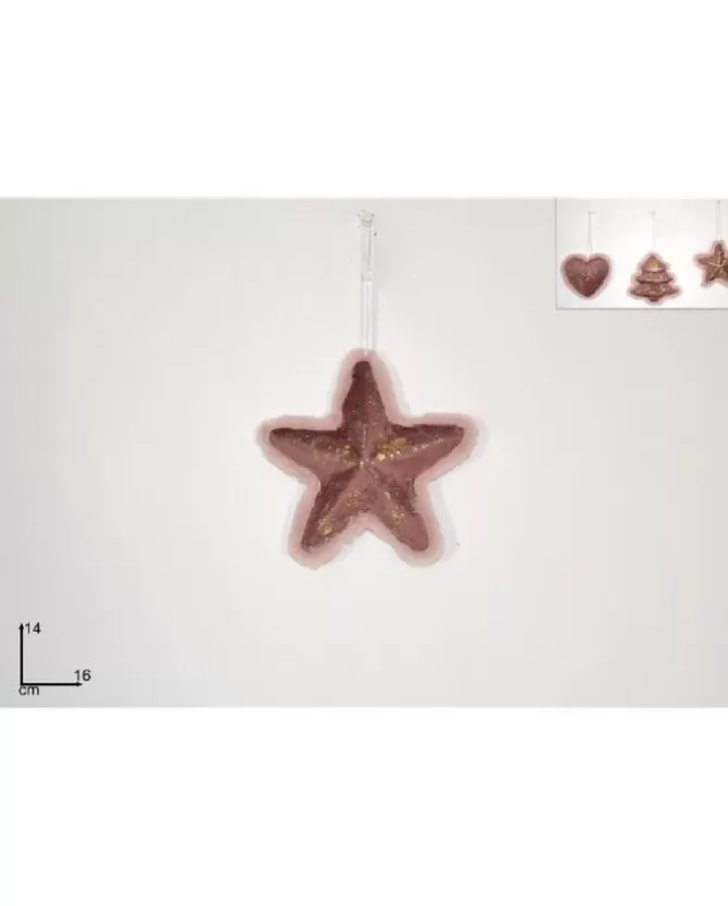 Appendino Addobbo Stella Velluto Rosa 16 Cm Per Albero Di Natale 1Pz>DUE ESSE CHRISTMAS Outlet