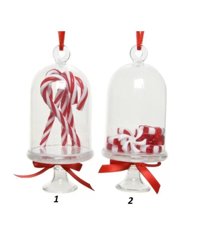 Appendino Campana Di Vetro Con Candy Cane Per Labero Di Natale 12Cm 1Pz>KAEMING Hot