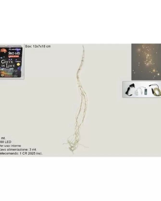 Catena Gocce Di Luci 360 Led Bianco Caldo 3Mt Per Albero Di Natale>* Best Sale
