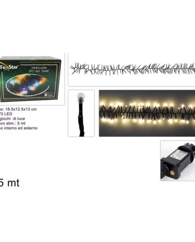 Catena Luci Minilucciole 570 Led Bianco Caldo Per Albero Di Natale 5 Mt>DUE ESSE CHRISTMAS Outlet