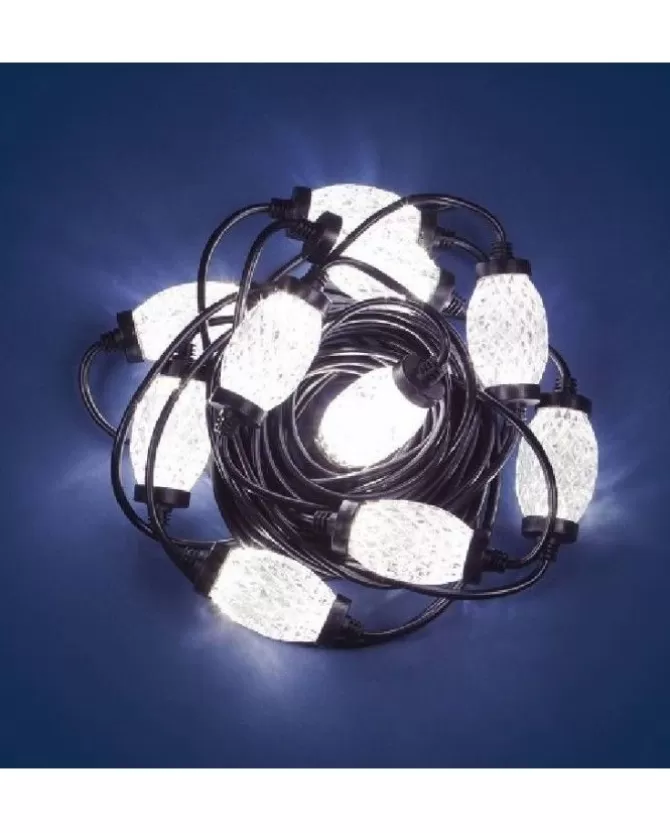 Catena Luci Per Esterno 10 Led Strobo Ovali Luce Bianca Diametro 3Cm 10Mt>LOTTI Online