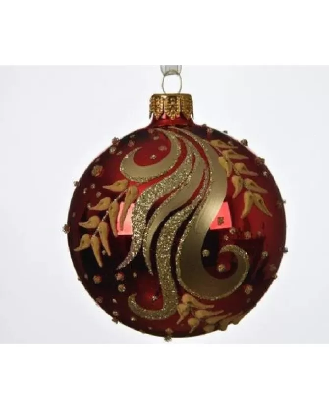 Confezione 6 Palline In Vetro Decorate Rosso>KAEMING Hot