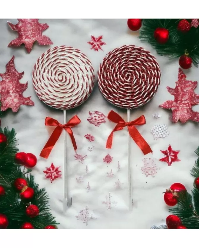 Decor Lecca Lecca Schiuma Glitter, Fiocco Raso Rosso In 2 Varianti>KAEMING Hot