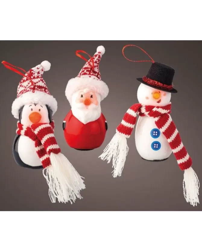 Decoro Da Albero Appendino Babbo/Pupazzo/Pinguino Con Led>KAEMING Cheap