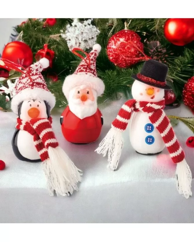Decoro Da Albero Appendino Babbo/Pupazzo/Pinguino Con Led>KAEMING Cheap
