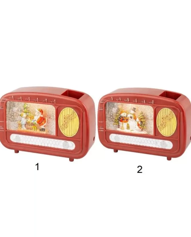 Decoro Radio Con Scenetta In Acqua Con Neve Led>KAEMING New