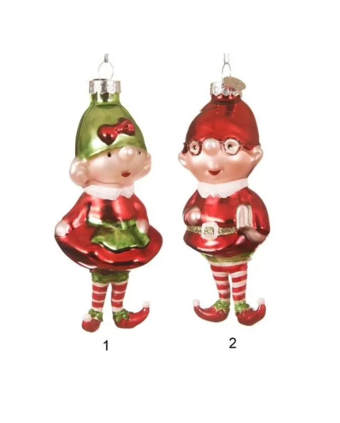 Elfo Glass 2Ass Colore Christmas R>KAEMING Cheap