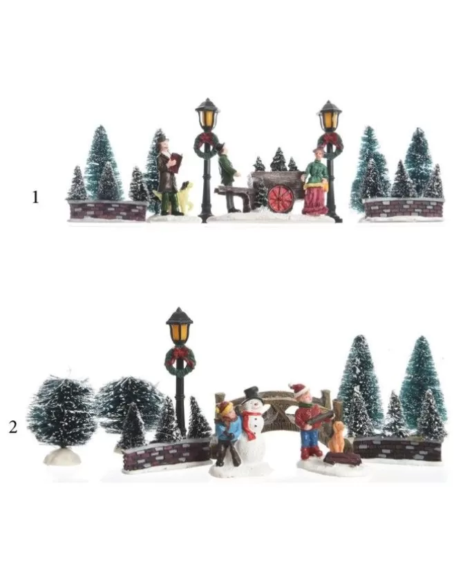 Figurine Poliresina Per Villaggio, Giostrina, Paesaggio Invernale Indoor 2Ass>KAEMING Sale