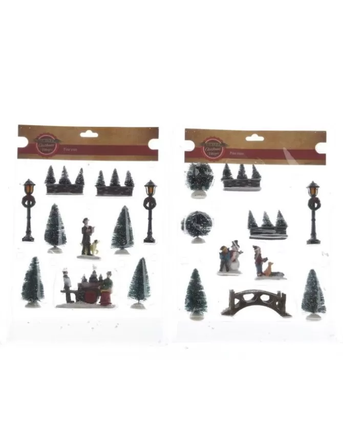 Figurine Poliresina Per Villaggio, Giostrina, Paesaggio Invernale Indoor 2Ass>KAEMING Sale