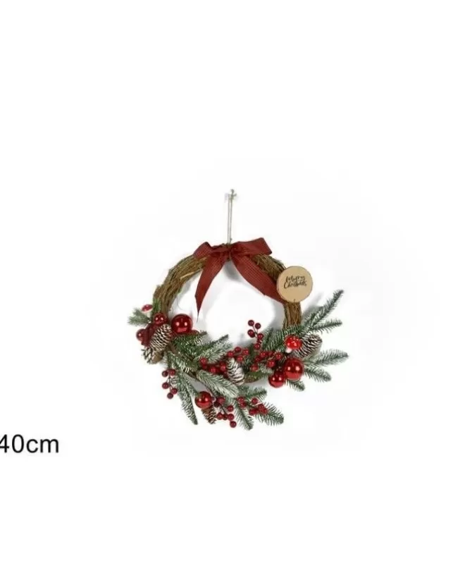 Fuoriporta Natalizio Di Legno Con Rametti In Pvc 40Cm>* Best
