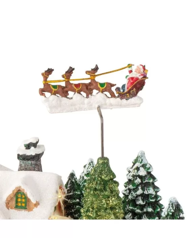 Giostrina Villaggio Di Natale Con Renne - Luci Suoni E Movimenti 37X58X37Cm>KAEMING Discount