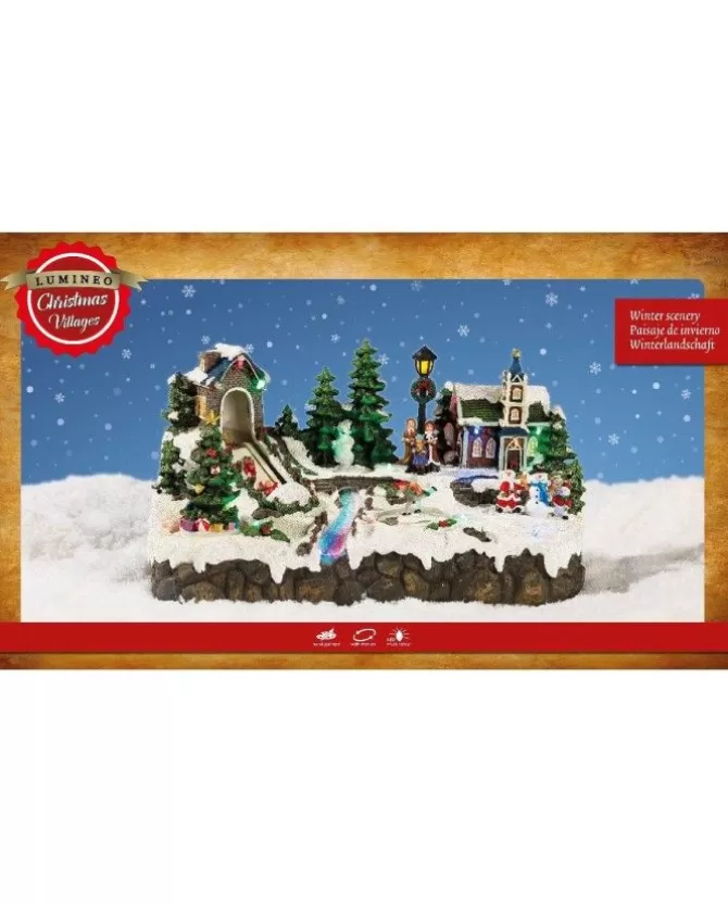 Giostrina Villaggio Di Natale In Polyresina Con Luci E Suoni>KAEMING Clearance