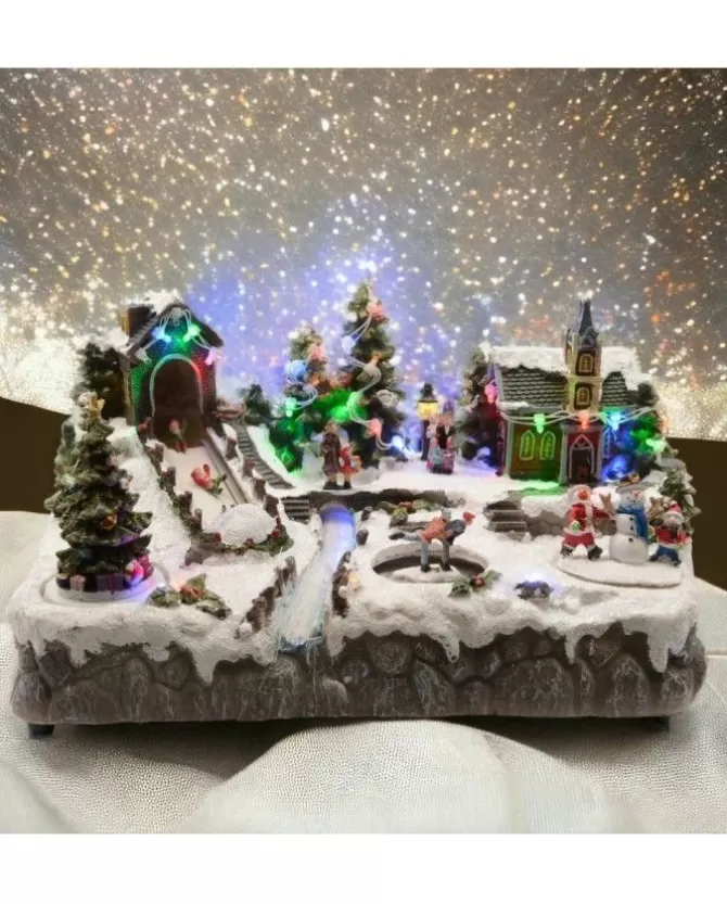 Giostrina Villaggio Di Natale In Polyresina Con Luci E Suoni>KAEMING Clearance