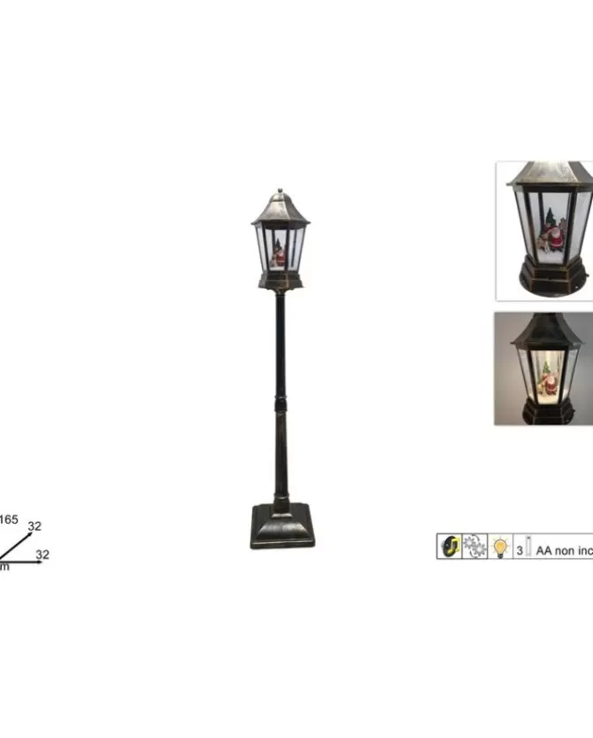 Lampione Con Babbo Natale 165 Cm Con Neve Luci E Musica>* Cheap