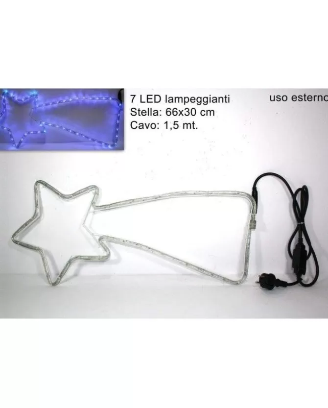 Luce Natalizia Stella Cometa Da Esterno Con Luci Led Blu 66X30 Cm>* Sale