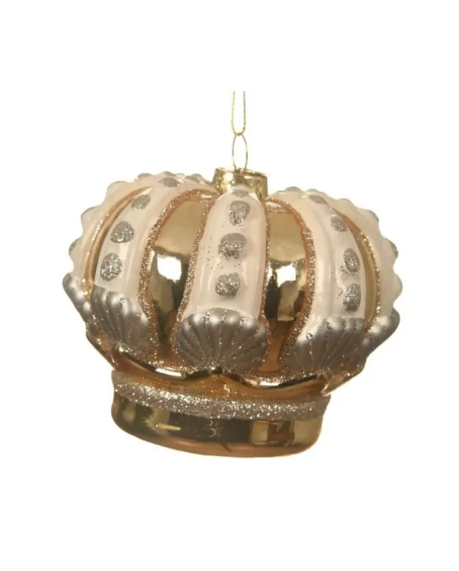 Ornamento Appendino Corona In Vetro Oro 8,5 Cm>KAEMING Clearance