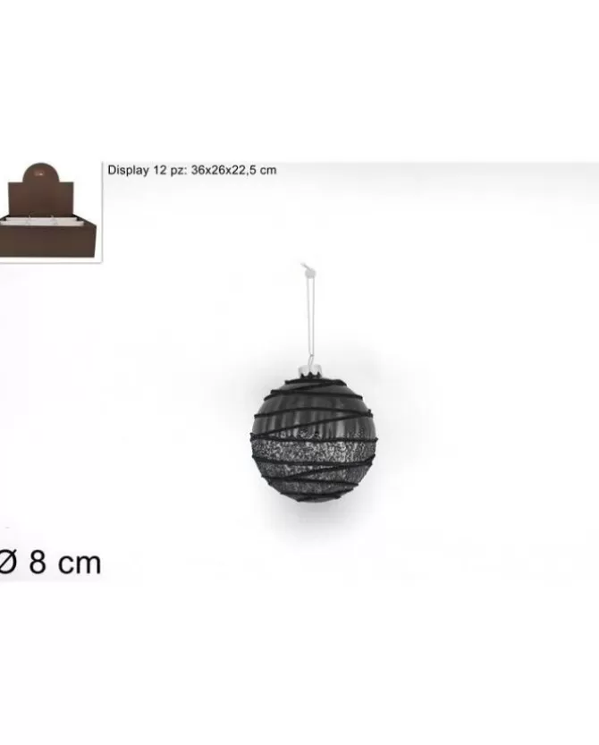 Palla Di Vetro Decorata Con Glitter O8Cm Per Albero Di Natale>* Discount