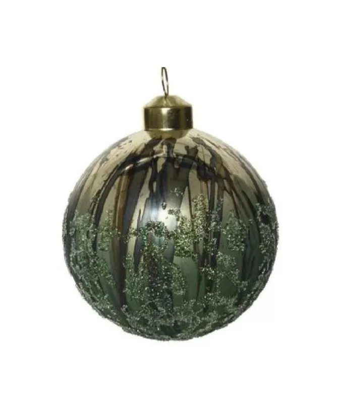Pallina Di Vetro Con Patina Antica Confezione 3 Pz 80Mm>KAEMING New
