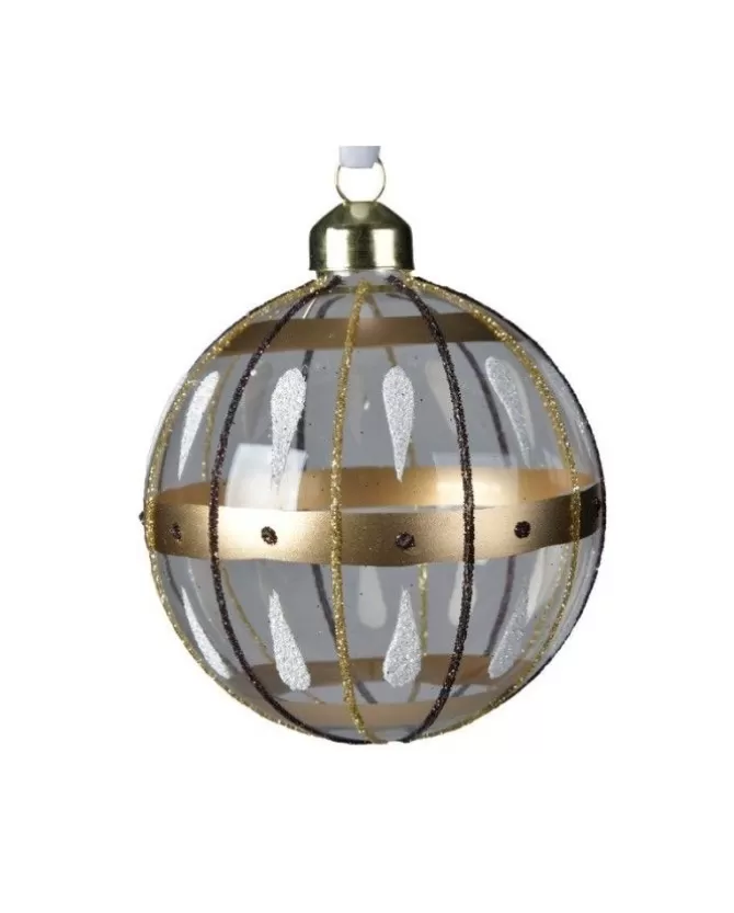 Pallina Di Vetro Decorata 80Mm Per Albero Di Natale 3Pz>KAEMING Store