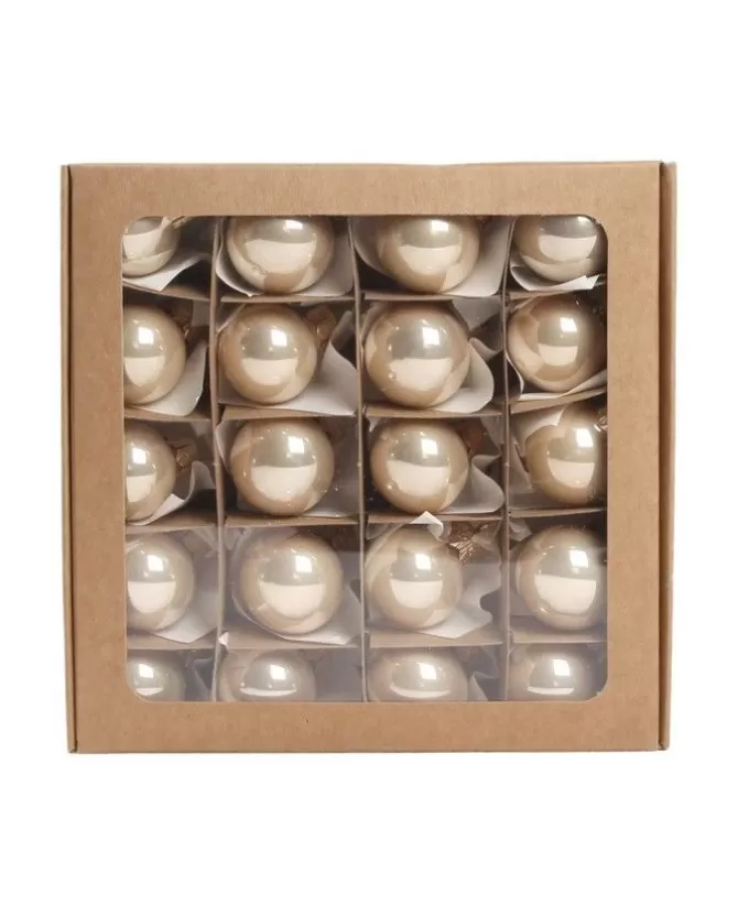 Pallina Di Vetro Lucida Champagne 30Mm Per Albero Di Natale 1Pz>* Sale