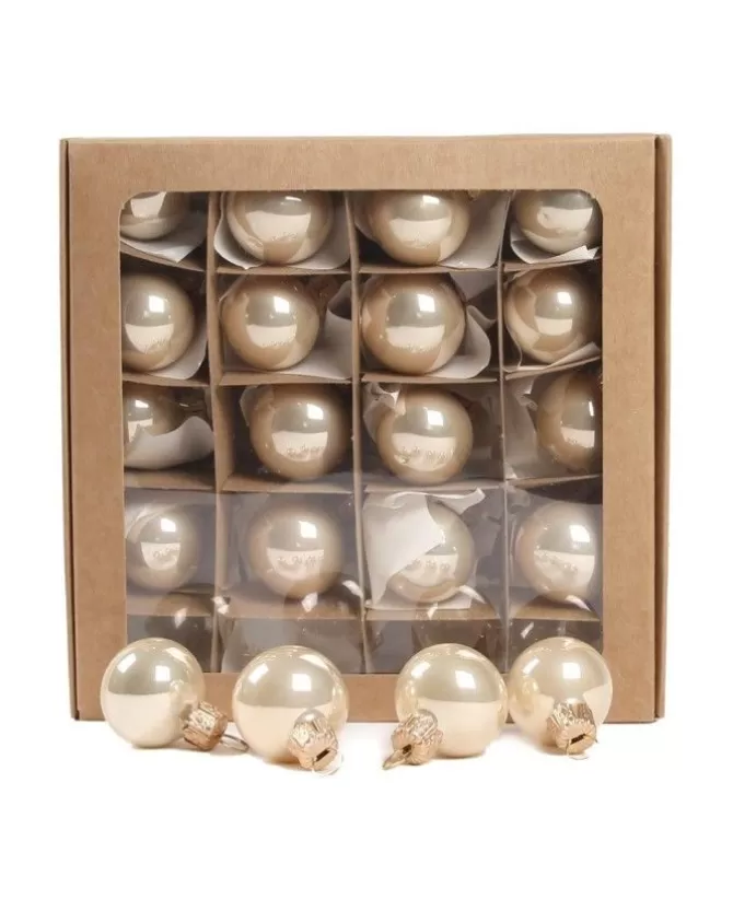 Pallina Di Vetro Lucida Champagne 30Mm Per Albero Di Natale 1Pz>* Sale