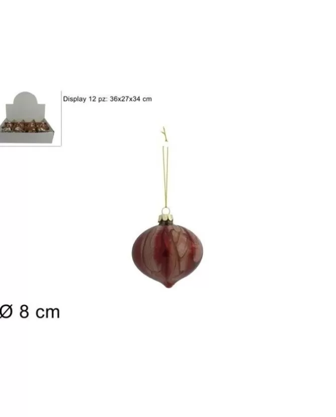 Pallina In Vetro A Goccia 80 Mm Marmorizzata Rossa>DUE ESSE CHRISTMAS Shop
