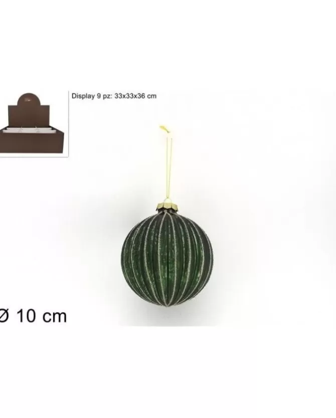 Pallina Sfera Di Vetro 10Cm Verde Opaca Per Albero Di Natale 1Pz>* Hot