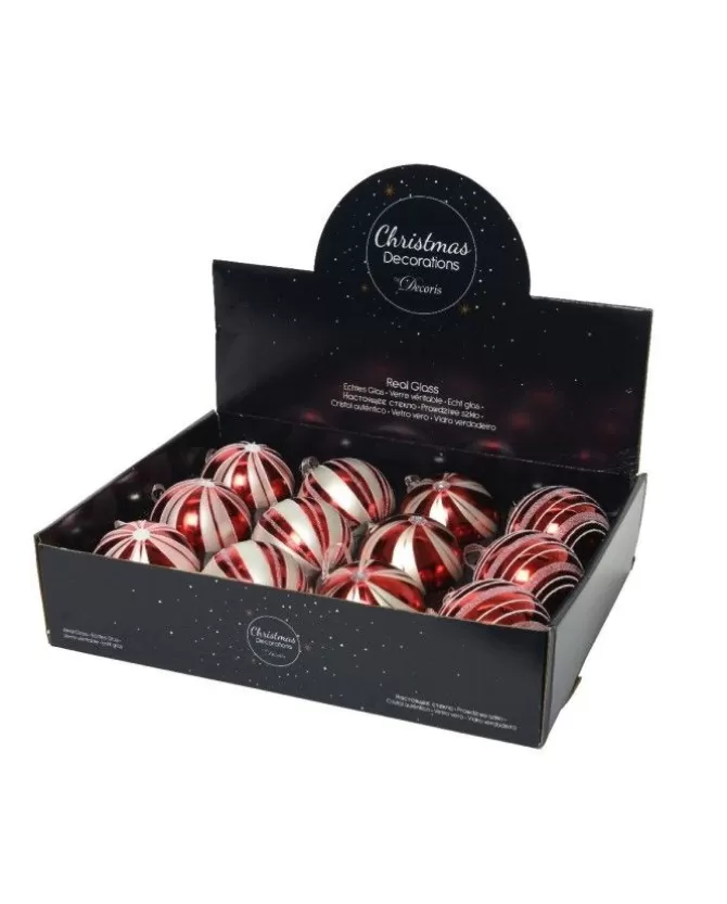 Pallina Sfera Di Vetro Con Decoro Strisce Linee Glitter Brillanti Barca 8 Cm>KAEMING Best