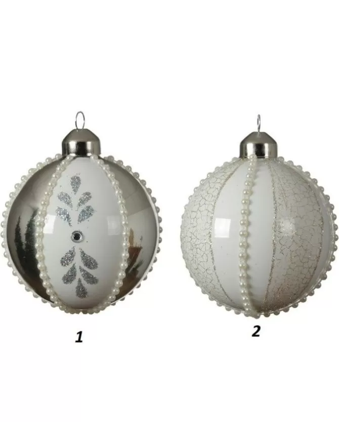 Pallina Sfera Di Vetro Decorata 80Mm 1Pz Per Albero Di Natale>KAEMING Online
