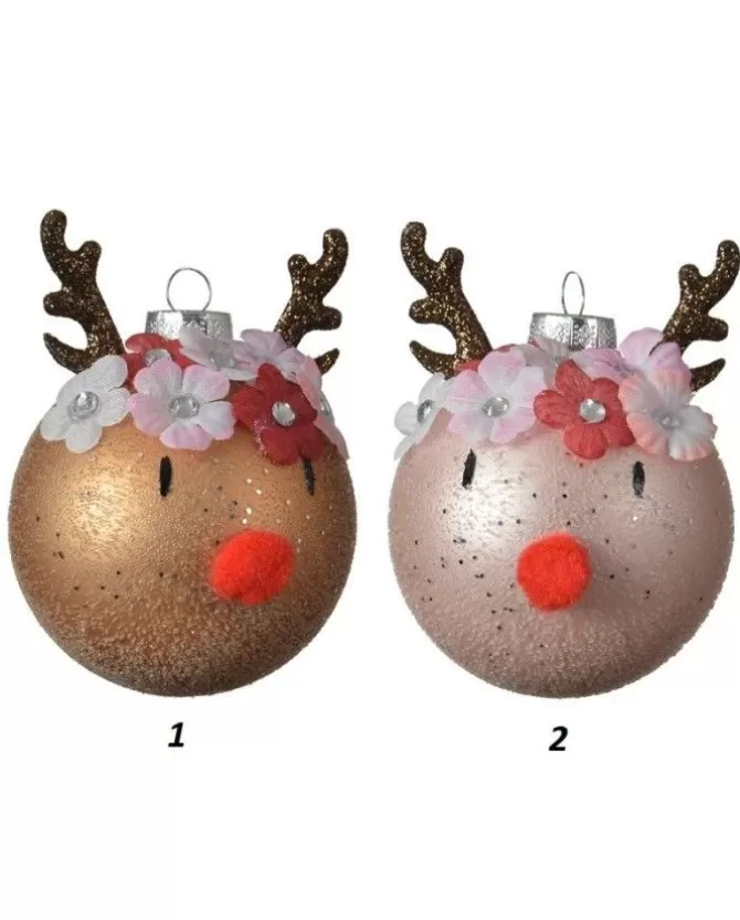 Pallina Sfera Di Vetro Decorata 80Mm 2 Modelli 1Pz Per Albero Di Natale>KAEMING Online