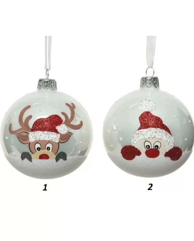Pallina Sfera Di Vetro Decorate 80Mm 1Pz Per Albero Di Natale>KAEMING Clearance