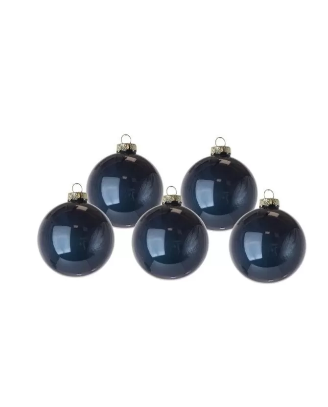Pallina Sfera Di Vetro Liscia 80Mm Blu Per Albero Di Natale>ARPIMEX Flash Sale