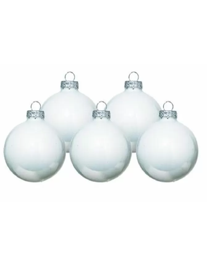 Pallina Sfera Di Vetro Liscia Bianco 80Mm 6Pz Per Albero Di Natale>ARPIMEX Online