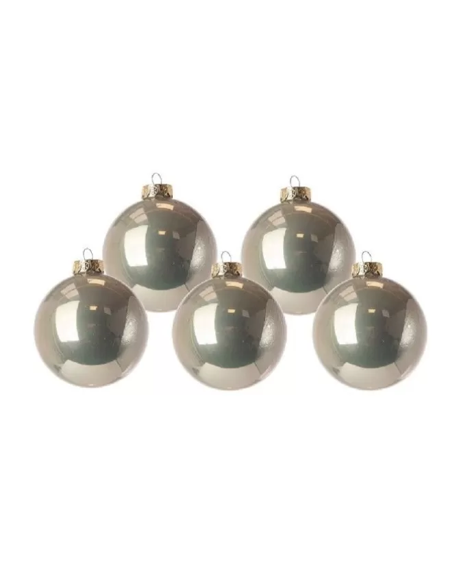 Pallina Sfera Di Vetro Liscia Platino 100Mm 12Pz Per Albero Di Natale>ARPIMEX Sale