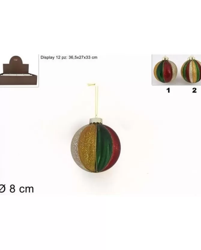 Pallina Sfera Di Vetro O8Cm Multicolor Per Albero Di Natale>* New