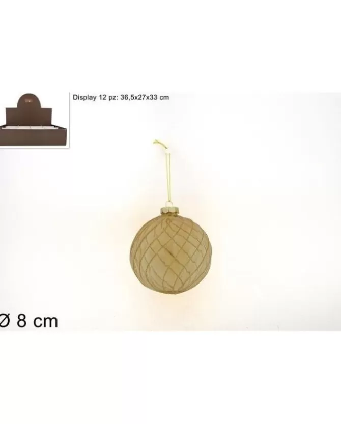 Pallina Sfera Di Vetro Oro O8Cm Per Albero Di Natale 1Pz>* Sale