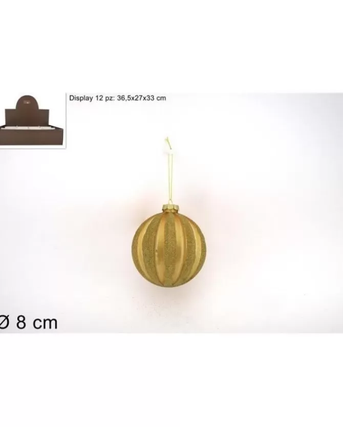 Pallina Sfera Di Vetro Oro O8Cm Per Albero Di Natale !Pz>* Shop