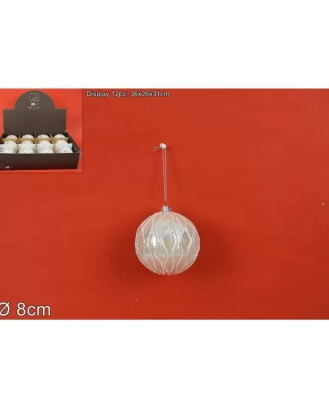 Pallina Sfera Di Vetro Perla O8Cm Per Albero Di Natale 1Pz>DUE ESSE CHRISTMAS Fashion