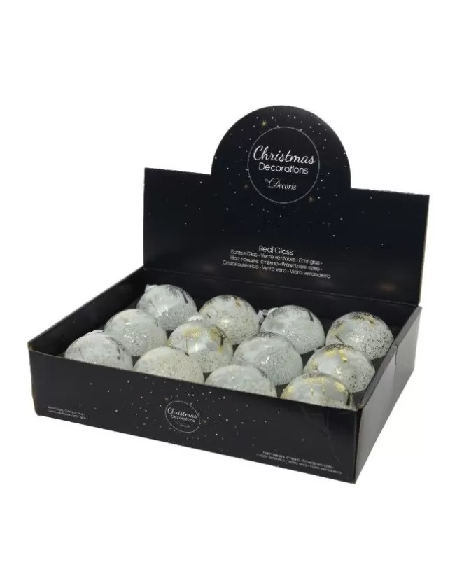 Pallina Sfera In Vetro Con Effetto Ghiacciato Decoro Alvero 8 Cm>KAEMING Cheap