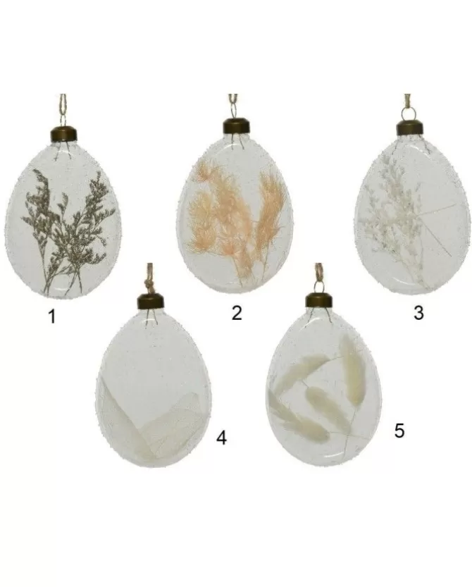 Pallina Sfera In Vetro Decorrata Con Fogliame>KAEMING Discount