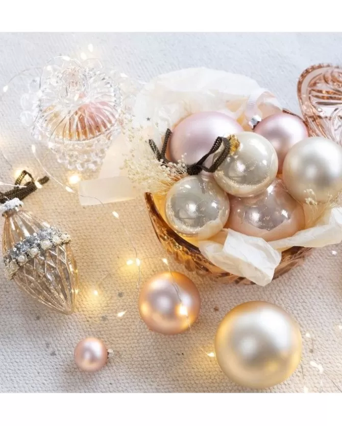 Palline In Vetro Per Albero, Mix Opaco Colore Rosa Cipria Dimensioni (Cm) 2.5Cm24 Pz>KAEMING Best Sale