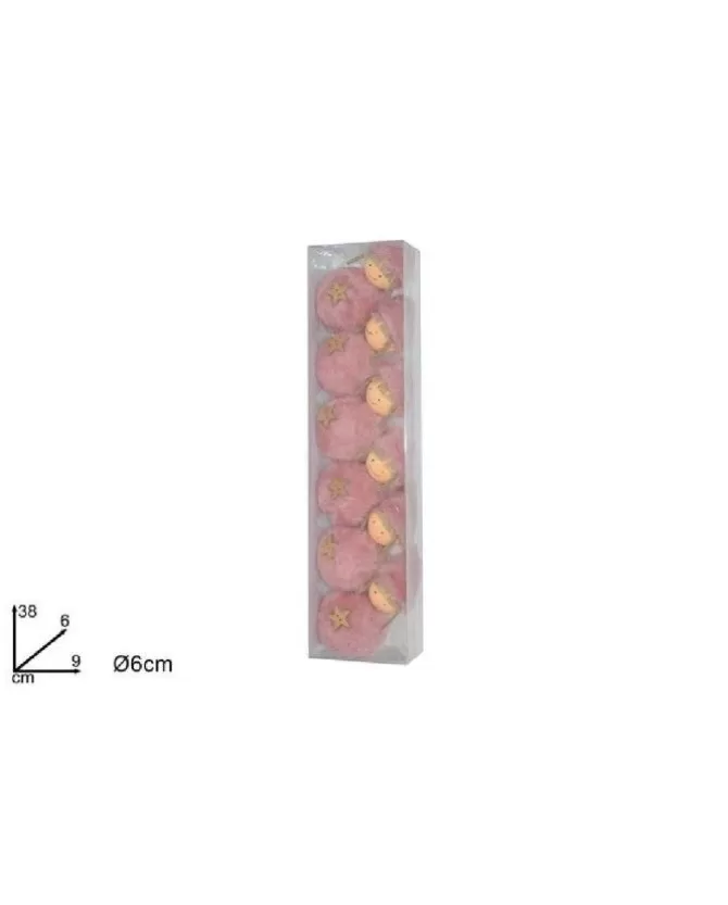 Palline Sfere Bambolina Con Pelliccia Rosa Per Albero Di Natale 6 Cm 6 Pz>DUE ESSE CHRISTMAS Clearance