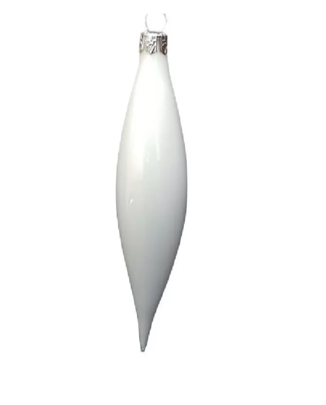 Pendente Appendino Di Vetro Bianco 3Cm 1Pz Per Albero Di Natale>* Cheap
