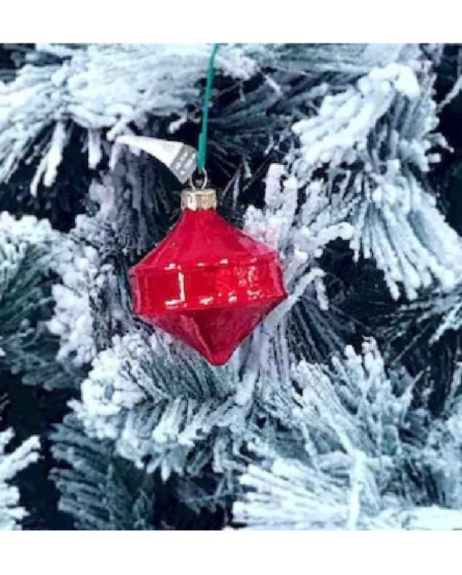 Pendente Di Vetro Rosso 80Mm 1Pz Per Albero Di Natale>* Best